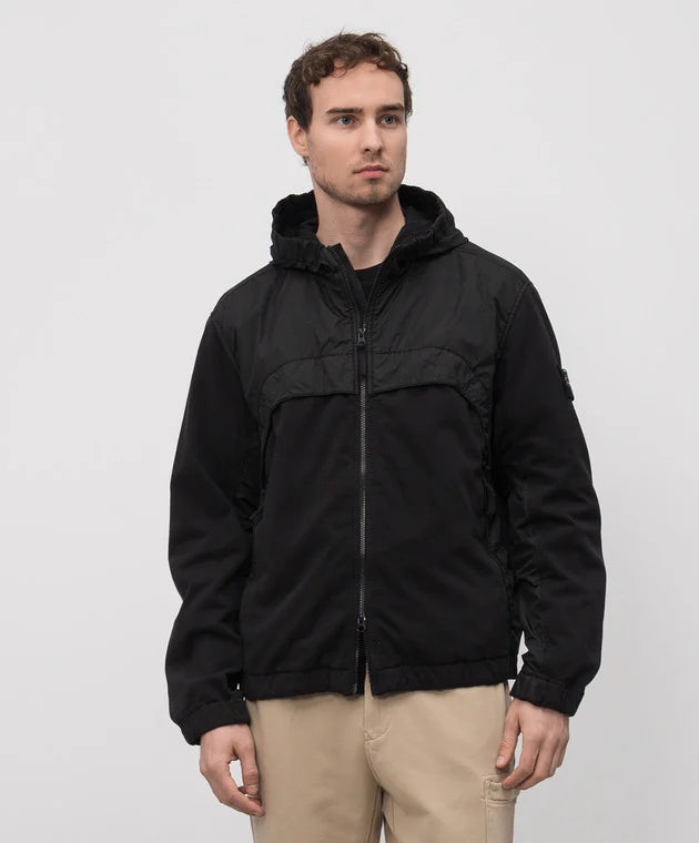 Stone Island Giacca combo R-NY Crinkle Reps nera