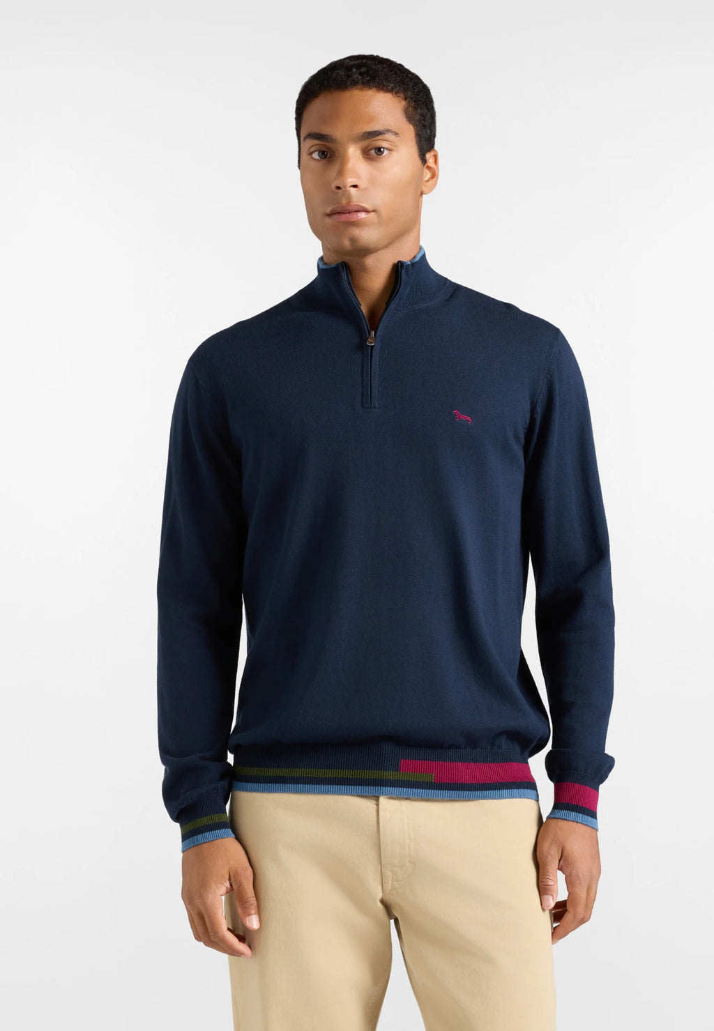 Harmont & Blaine MAGLIA UOMO CON ZIP - Maglione - blu scuro