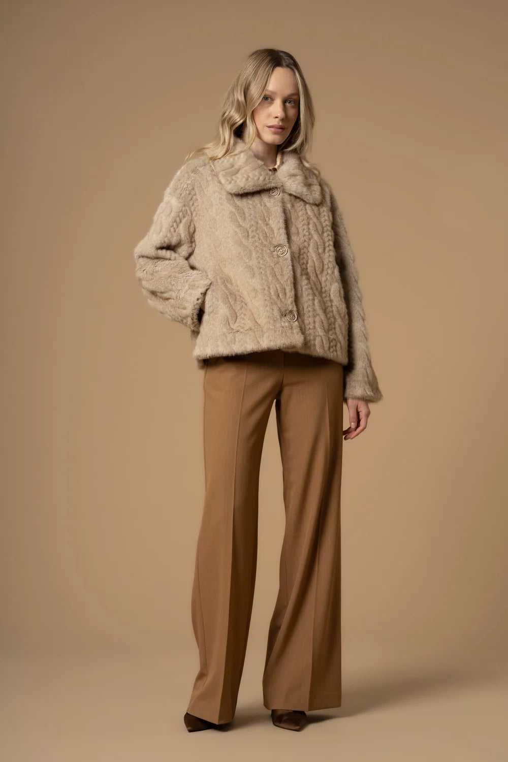 KOCCA Cappotto corto fantasia a trecce - Cappotto Marielies