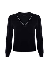 Kocca Maglia con scollo a V e strass - Maglia M/L Jorinda