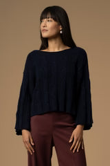 Kocca Maglia scollo a barca con trecce - Maglia M/L Beren