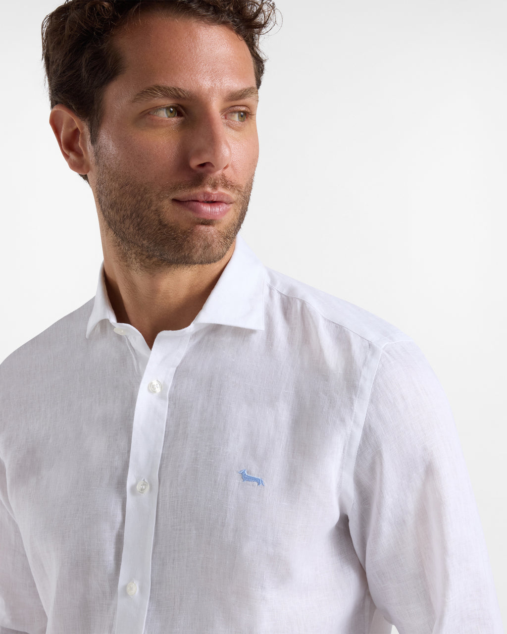 Harmont & Blaine Camicia Uomo in Lino Narrow Fit
