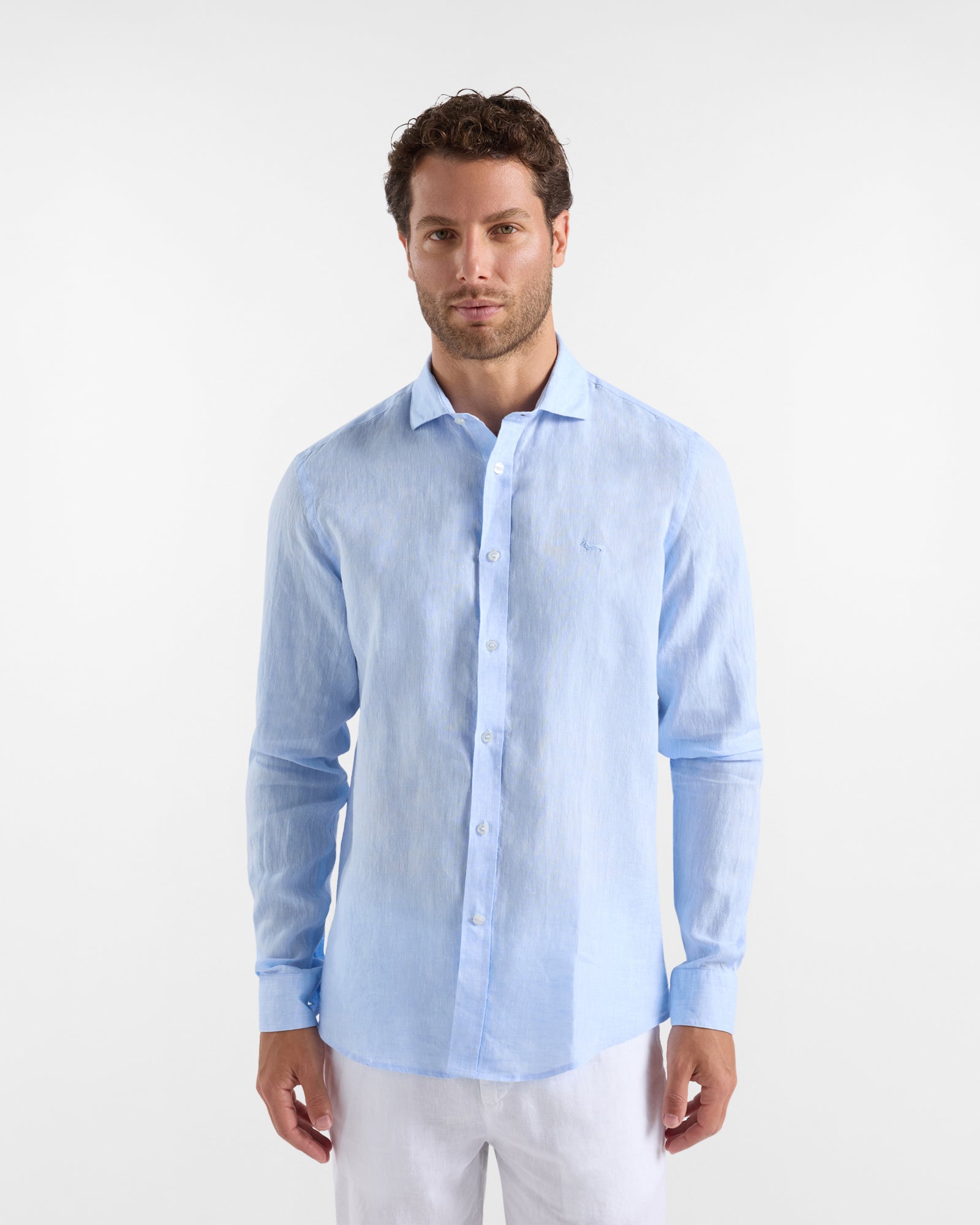 Harmont & Blaine Camicia Uomo in Lino Narrow Fit