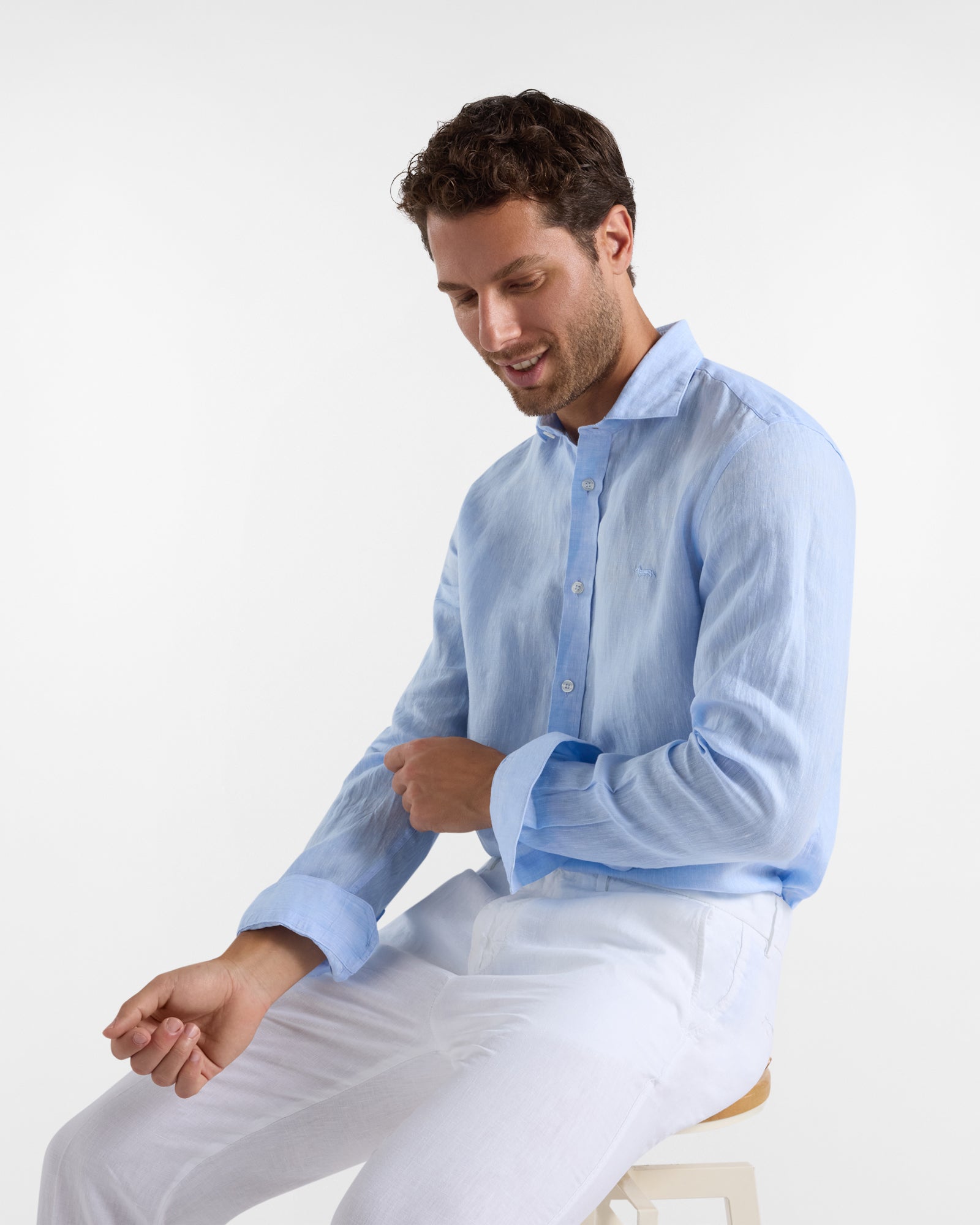 Harmont & Blaine Camicia Uomo in Lino Narrow Fit