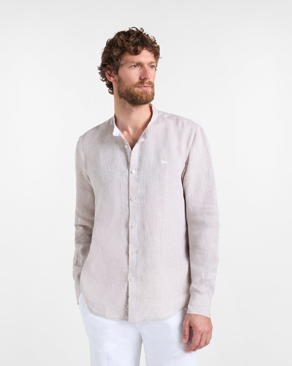 Harmont&Blaine Camicia in lino collo coreana