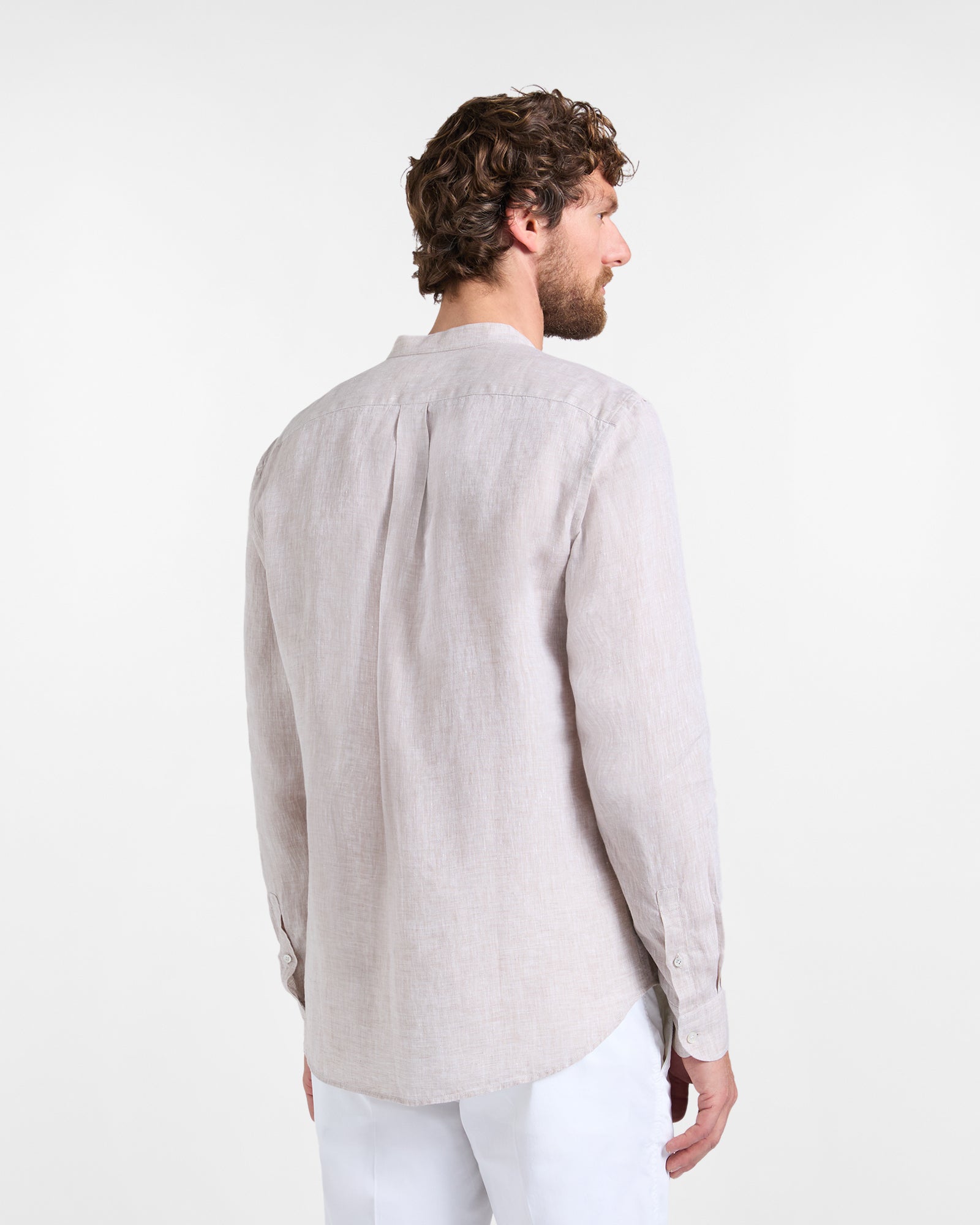Harmont&Blaine Camicia in lino collo coreana