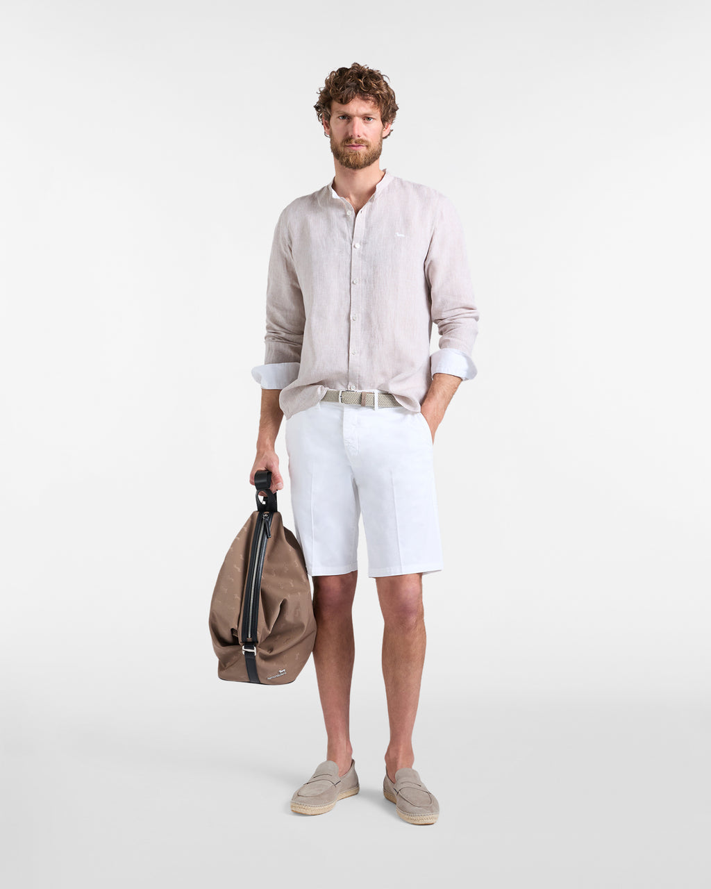 Harmont&Blaine Camicia in lino collo coreana