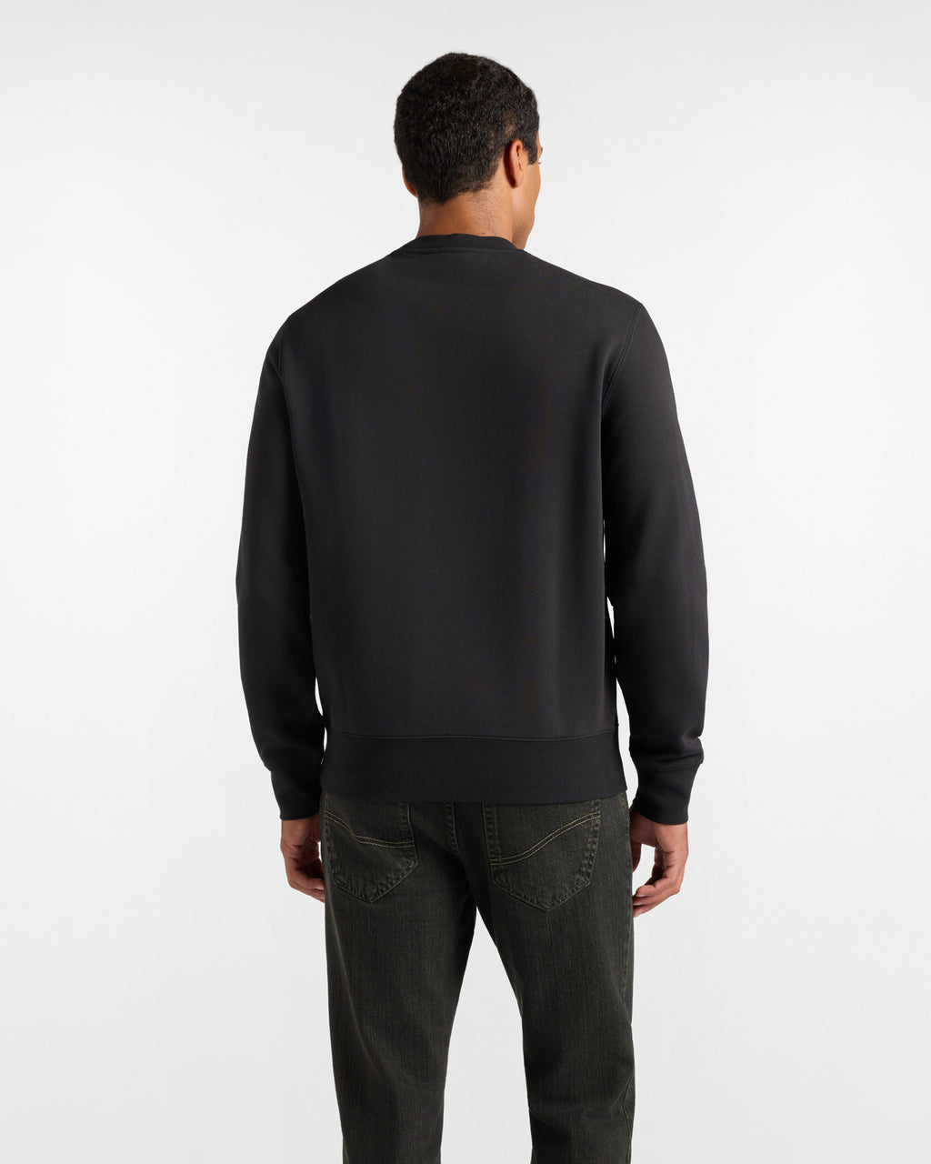Harmont & Blaine Felpa Uomo girocollo in felpa garzata nera Regular Fit
