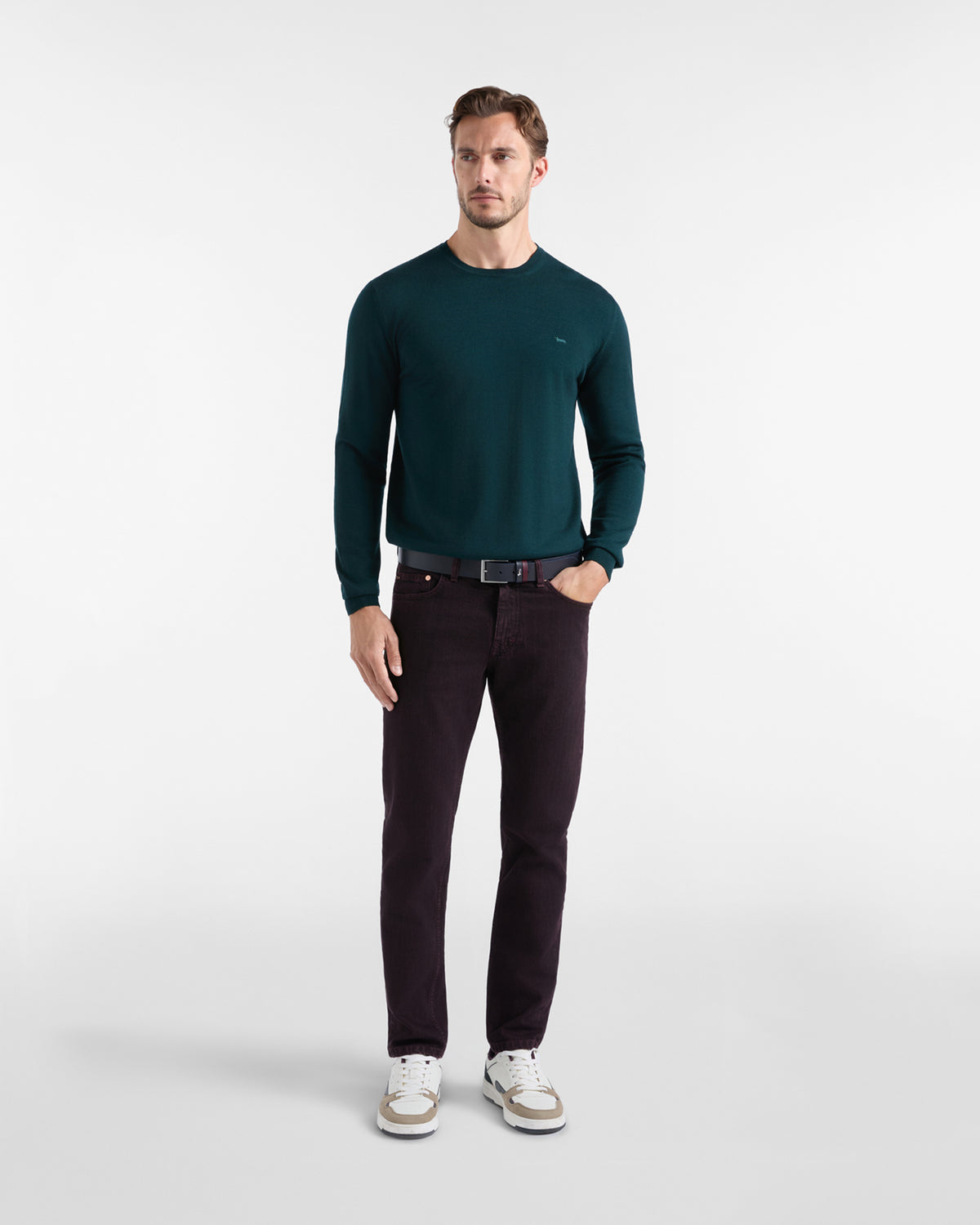 Harmont & Blaine Maglia Uomo in misto cotone e cashmere nero Regular Fit Made in Italy