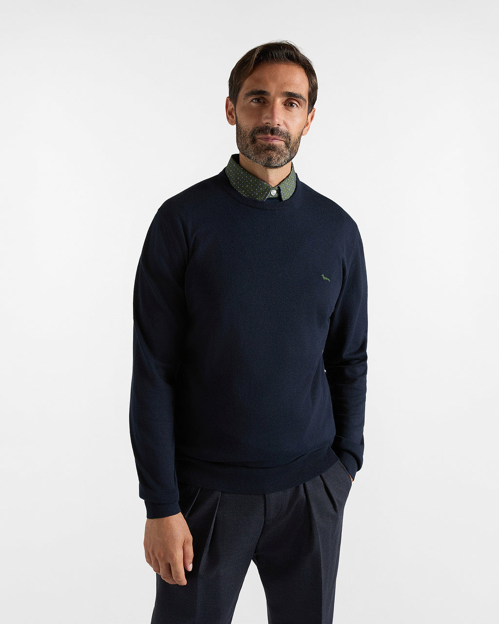 Harmont & Blaine Maglia Uomo in misto cotone e cashmere nero Regular Fit Made in Italy