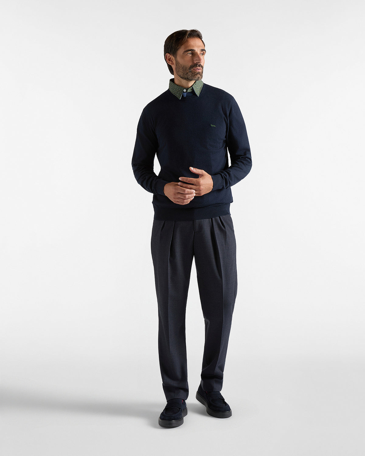 Harmont & Blaine Maglia Uomo in misto cotone e cashmere nero Regular Fit Made in Italy