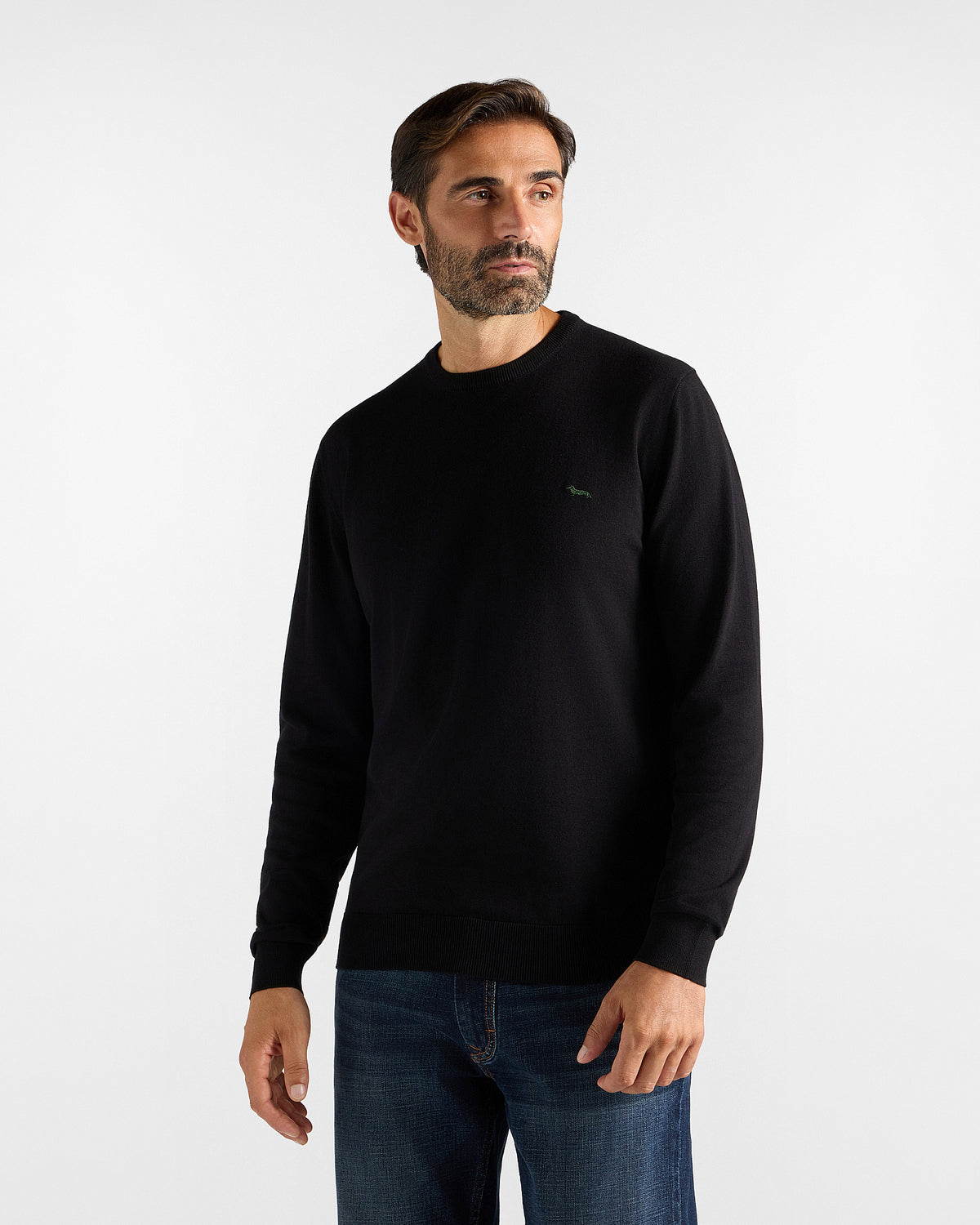 Harmont & Blaine Maglia Uomo in misto cotone e cashmere nero Regular Fit Made in Italy