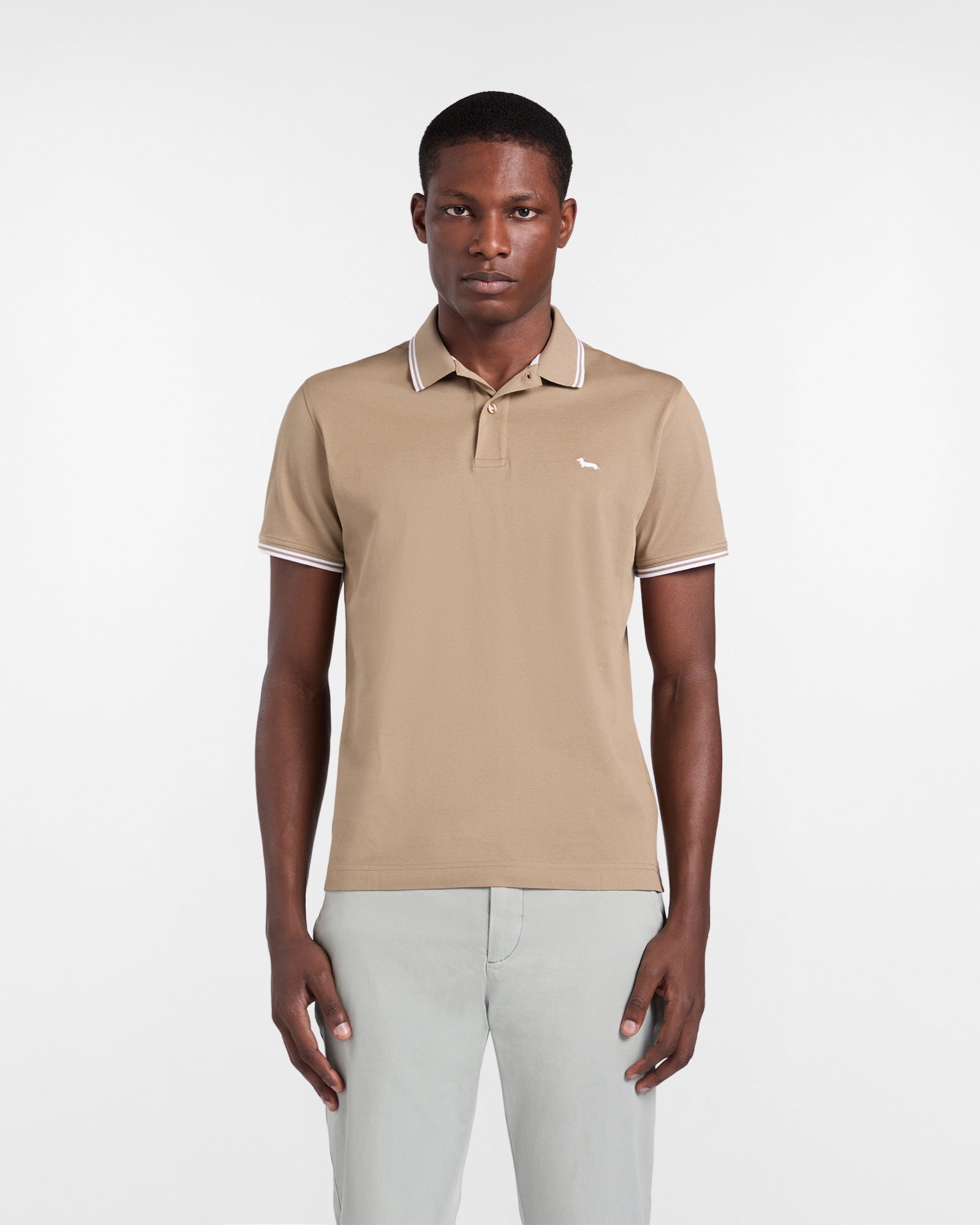 Harmont & Blaine Polo in Piquet Stretch con Dettagli Righe
