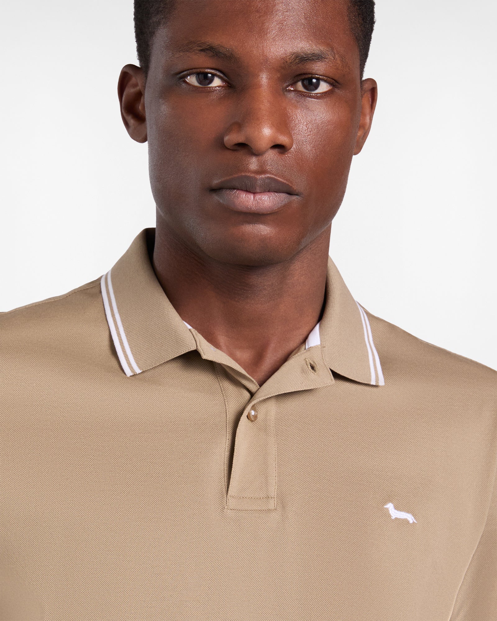 Harmont & Blaine Polo in Piquet Stretch con Dettagli Righe