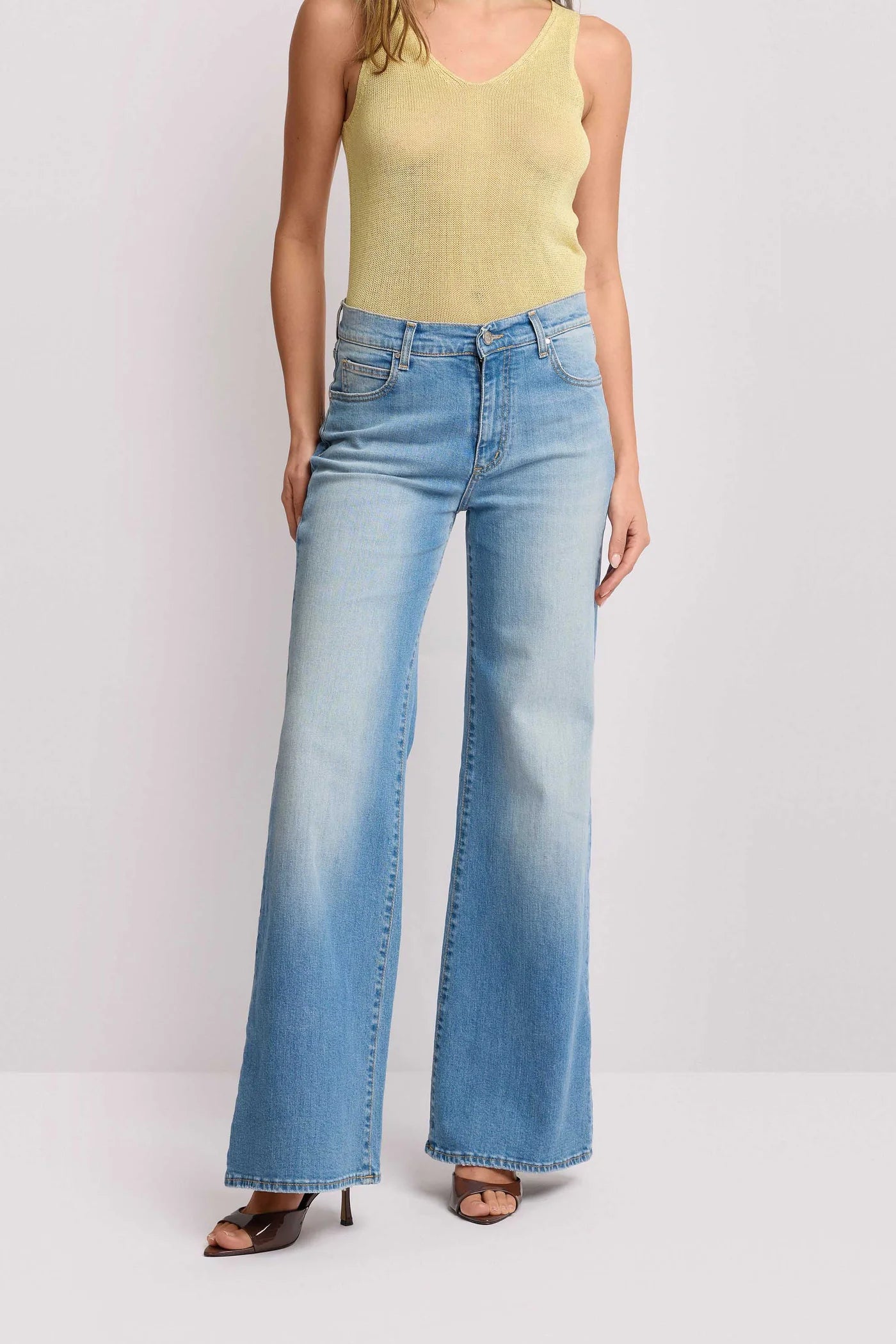 KOCCA Pantaloni in denim design wide leg - Pantalone Denim GERBERT