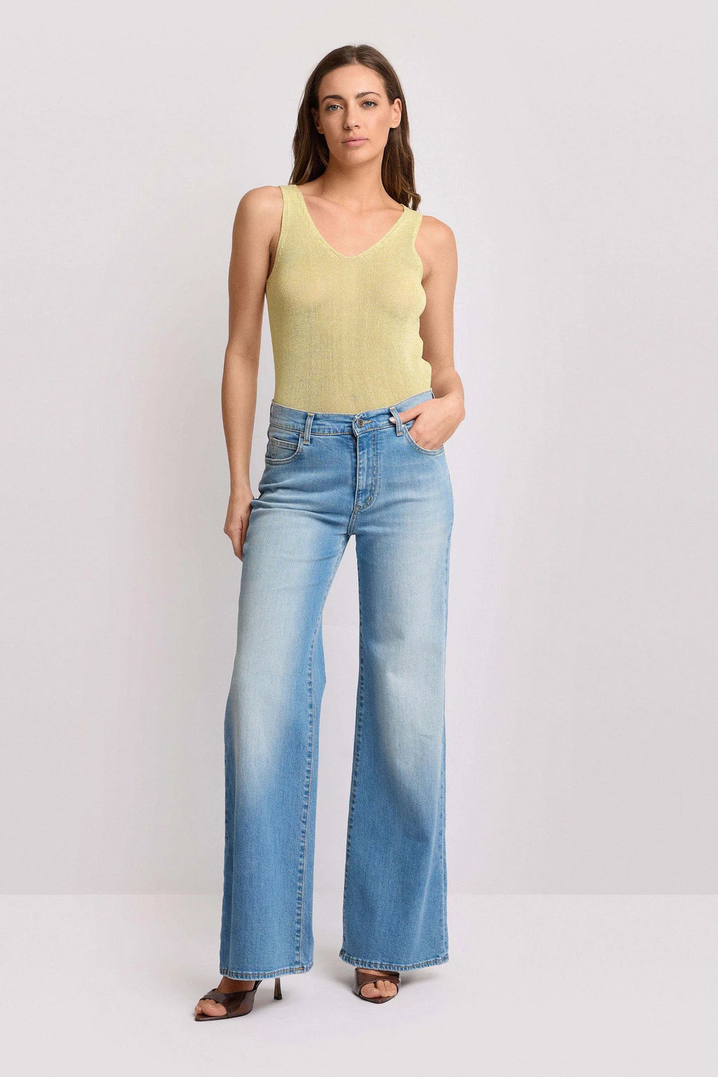 KOCCA Pantaloni in denim design wide leg - Pantalone Denim GERBERT