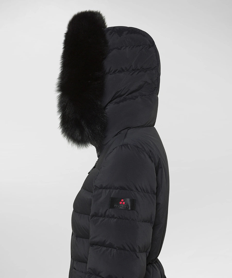 Peuterey Piumino corto con cappuccio e pelliccia