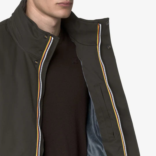 K-WAY AMAURY TWILL MARMOTTA BLACK OLIVE-BLUE AIRFORCE