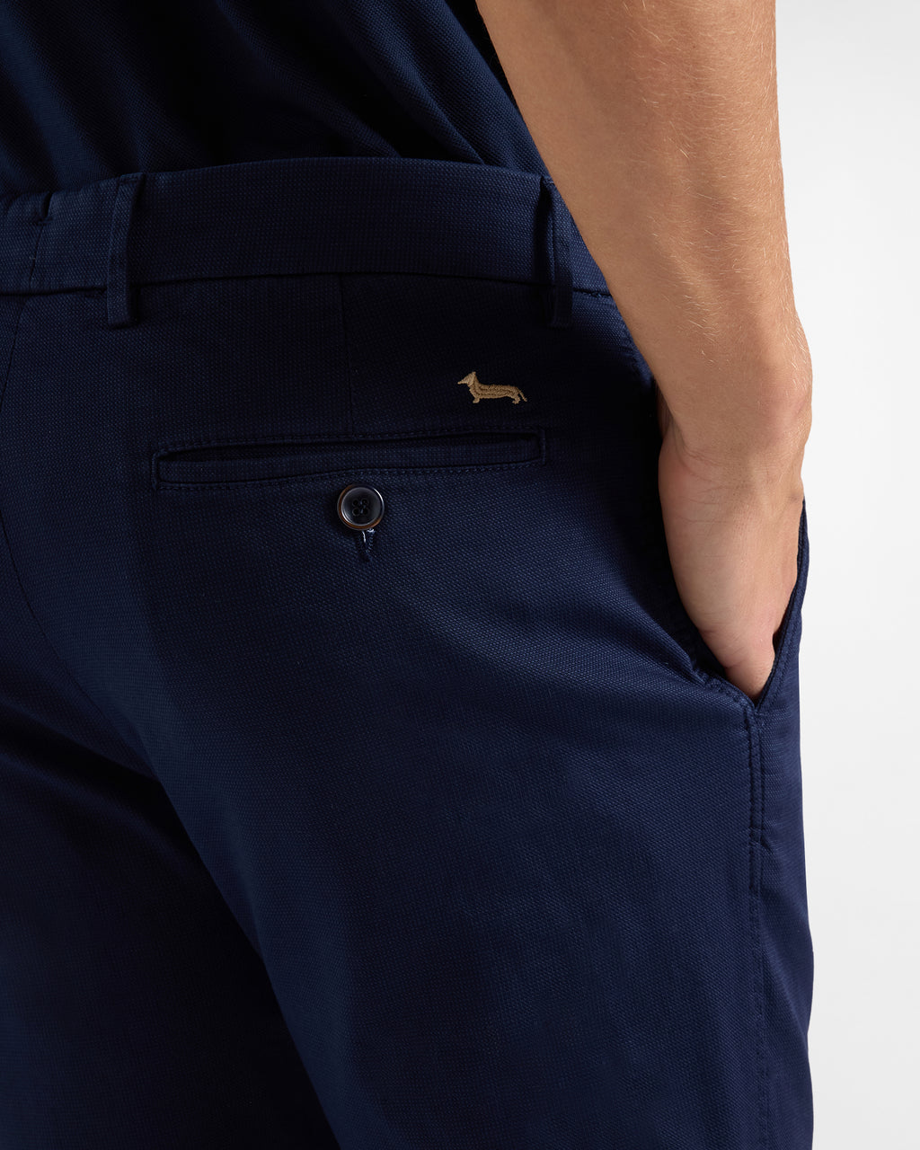 Harmont&Blaine Pantaloni Uomo Chino Con Micro Fantasia Narrow Fit