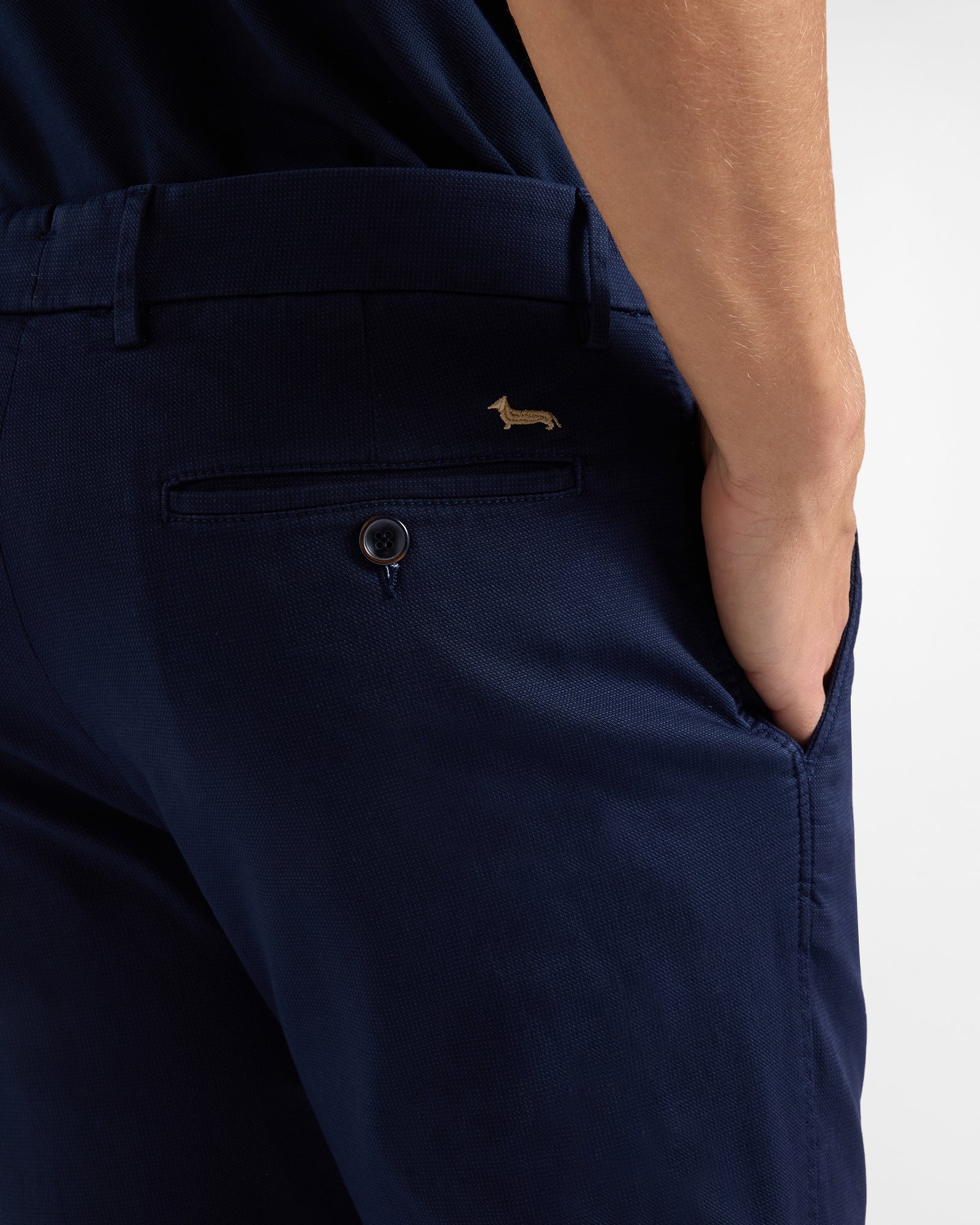 Harmont&Blaine Pantaloni Uomo Chino Con Micro Fantasia Narrow Fit
