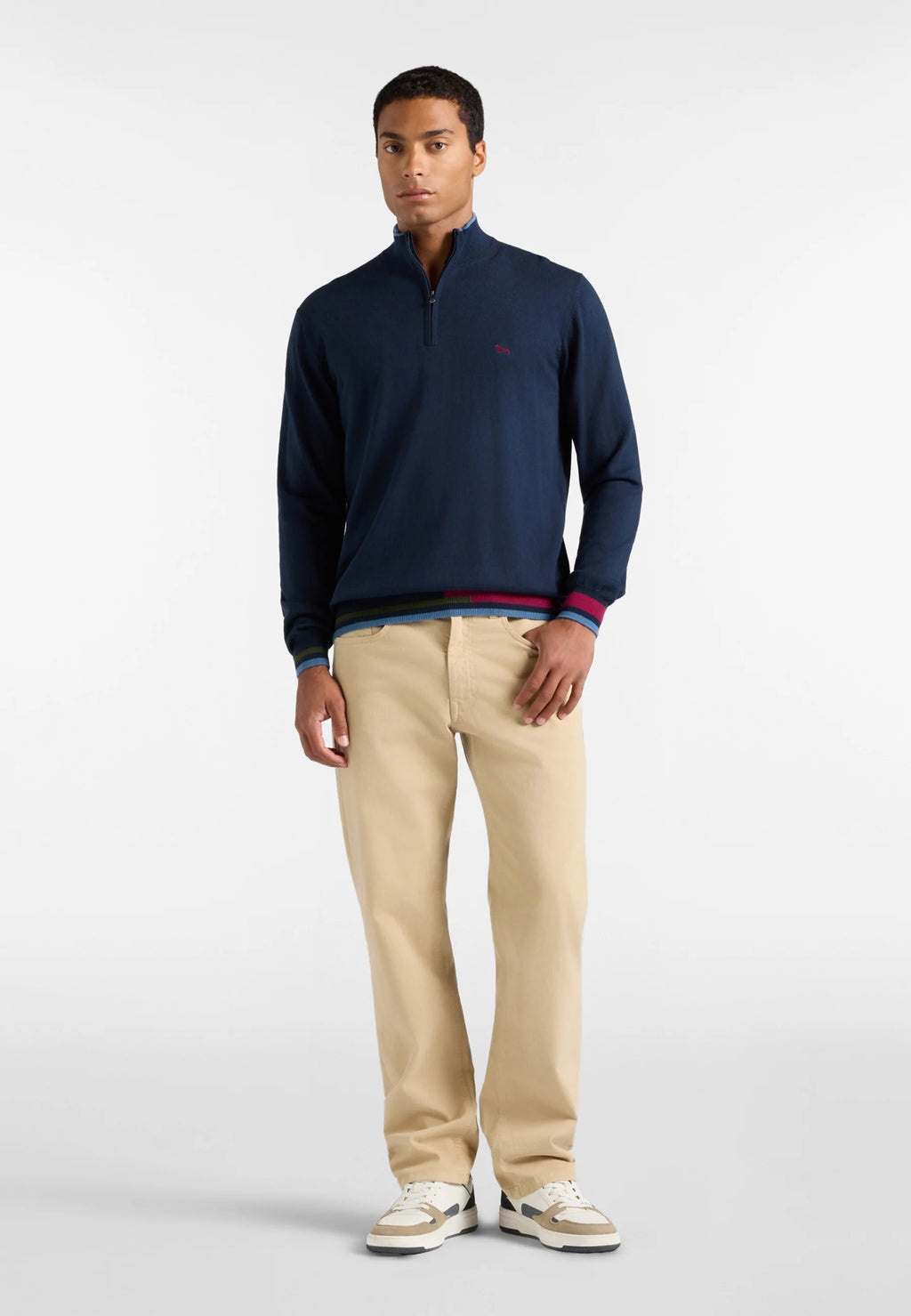 Harmont & Blaine MAGLIA UOMO CON ZIP - Maglione - blu scuro
