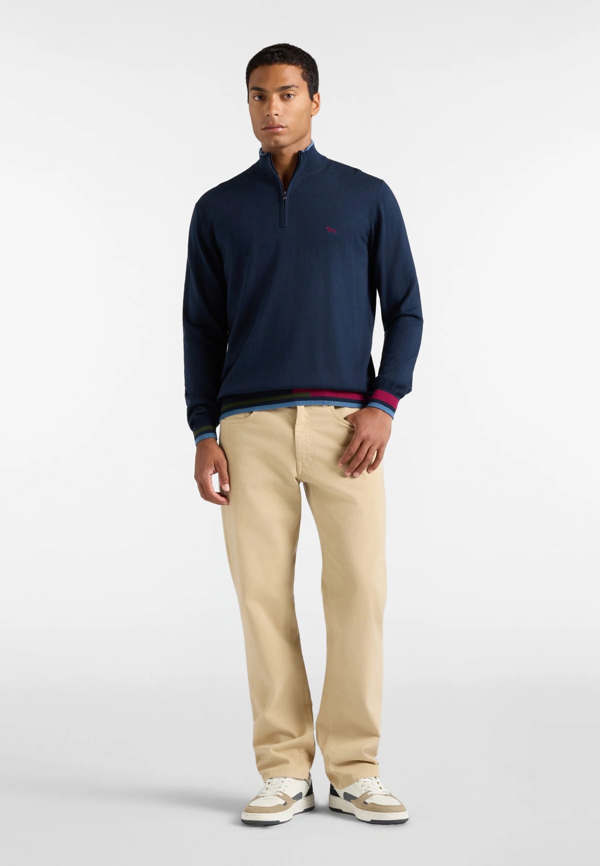 Harmont & Blaine MAGLIA UOMO CON ZIP - Maglione - blu scuro