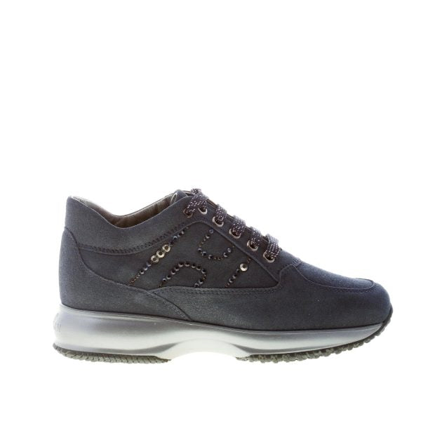 HOGAN Interactive in camoscio BLU con H strass