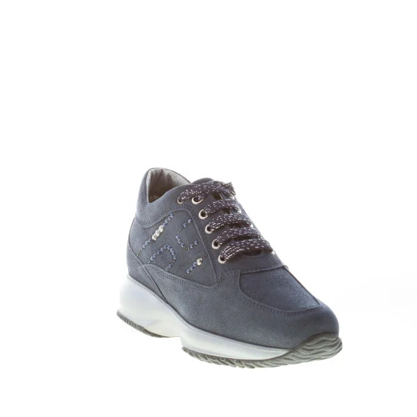 HOGAN Interactive in camoscio BLU con H strass