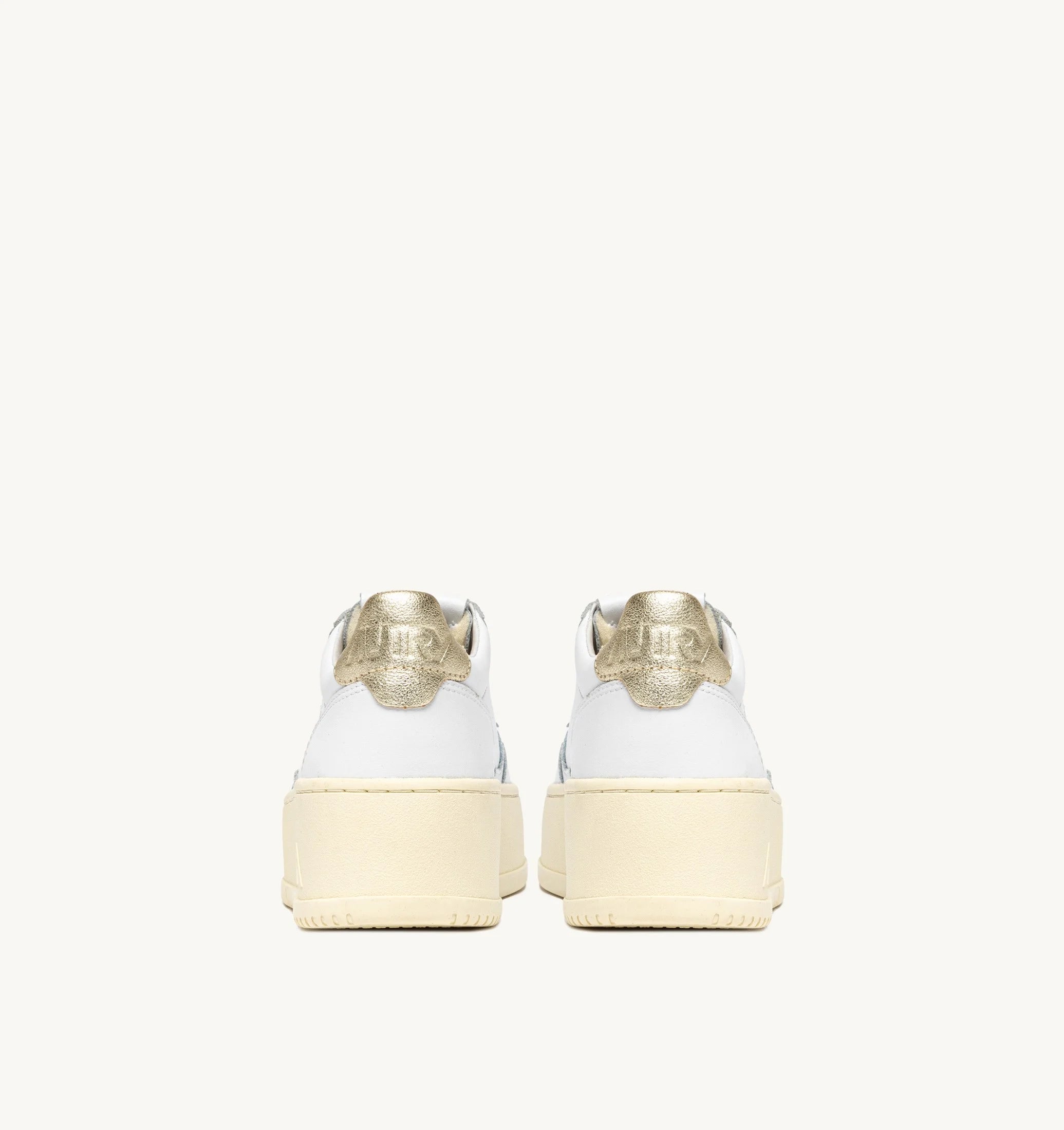 AUTRY SNEAKERS SNEAKERS MEDALIST PLATFORM IN PELLE PLATINO E BIANCO PTLW - LL01
